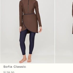 Lyra Sophia Classic Modest Swimwear set In Taupe